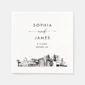 Tucson Skyline moderne bruiloft cocktail Servet (Voorkant)