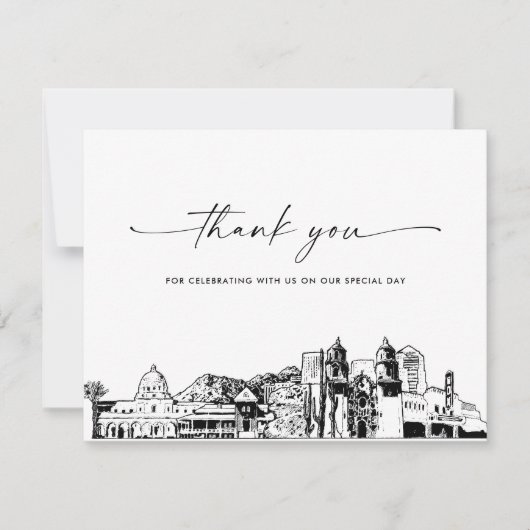Tucson Skyline trouwfoto dank u kaart (Voorkant)