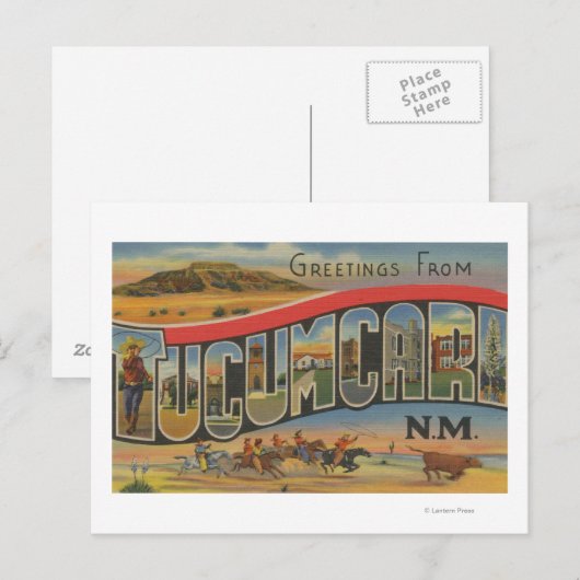 Tucumcari, New Mexico - Grote lettertjes Briefkaart (Voorkant / Achterkant)