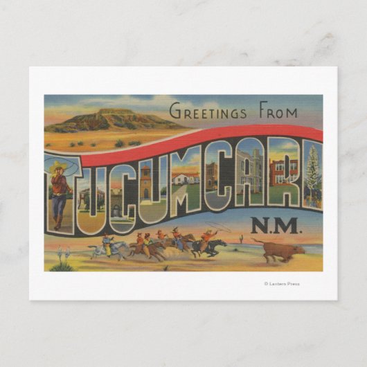 Tucumcari, New Mexico - Grote lettertjes Briefkaart (Voorkant)