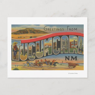 Tucumcari, New Mexico - Grote lettertjes Briefkaart
