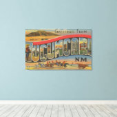 Tucumcari, New Mexico - Grote lettertjes Canvas Afdruk (Insitu (Houten vloer))
