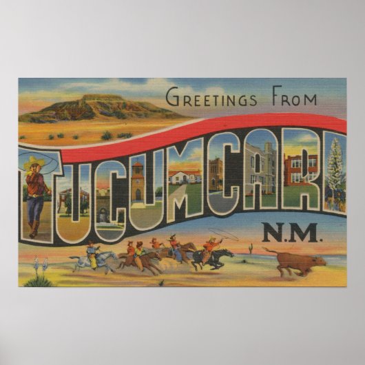 Tucumcari, New Mexico - Grote lettertjes Poster (Voorkant)