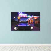 Tucumcari, New Mexico, Verenigde Staten. Route 66 Canvas Afdruk (Insitu (Houten vloer))