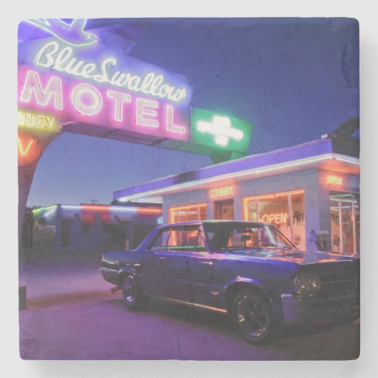 Tucumcari, New Mexico, Verenigde Staten. Route 66 Stenen Onderzetter (Voorkant)