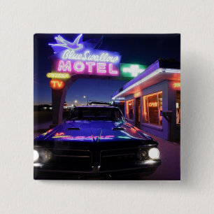 Tucumcari, New Mexico, Verenigde Staten. Route 66 Vierkante Button 5,1 Cm