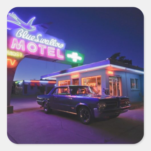 Tucumcari, New Mexico, Verenigde Staten. Route 66  Vierkante Sticker (Voorkant)