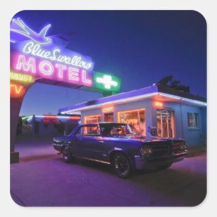 Tucumcari, New Mexico, Verenigde Staten. Route 66  Vierkante Sticker