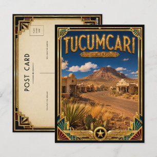 Tucumcari New Mexico Vintage Art Deco Gouden Tijdp Briefkaart