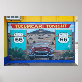 Tucumcari Tonight Muurschildering, Route 66, New M Poster