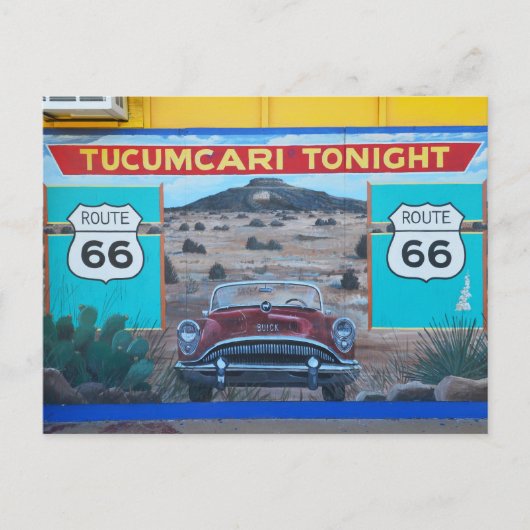 Tucumcari Vanavond Art Wall, Route 66, New Mexico Briefkaart (Voorkant)