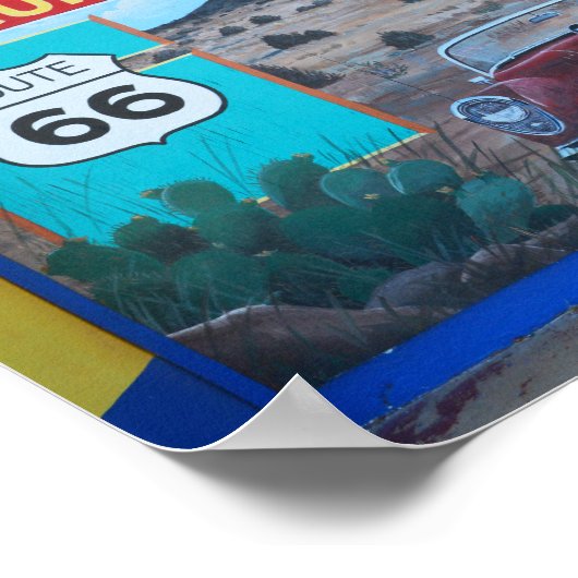 Tucumcari Vanavond Art Wall, Route 66, New Mexico Poster (Hoek)