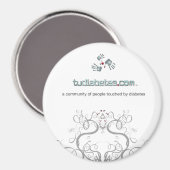 TuDiabetes.com ronde magneet |Witte lijn| (Voorkant / Achterkant)