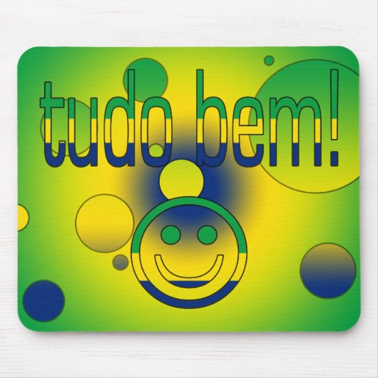 Tudo Bem! Pop voor Braziliaanse vlag Muismat (Voorkant)