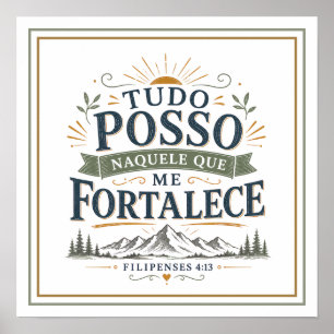 Tudo Posso Naquele Que Me Fortalece Schriftuurteks Poster