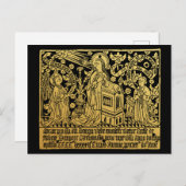 Tudor Brass Rubbing Aankondiging Mary Angel Briefkaart (Voorkant / Achterkant)