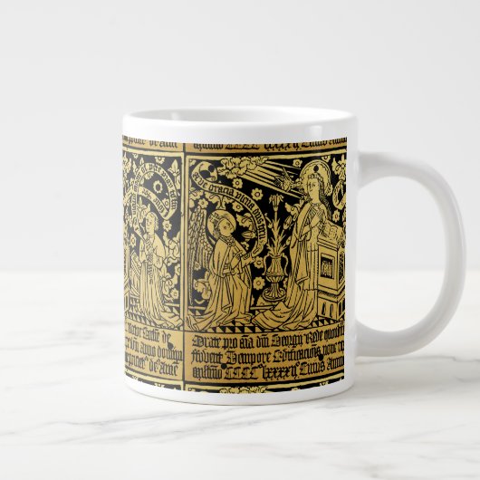 Tudor Brass Rubbing Aankondiging Mary Angel Grote Koffiekop (Rechts)