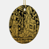 Tudor Brass Rubbing Aankondiging Mary Angel Keramisch Ornament (Rechts)