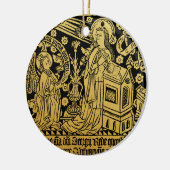 Tudor Brass Rubbing Aankondiging Mary Angel Keramisch Ornament (Links)