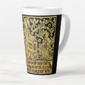 Tudor Brass Rubbing Aankondiging Mary Angel Latte Mok (Rechterhoek)
