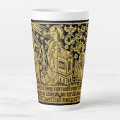 Tudor Brass Rubbing Aankondiging Mary Angel Latte Mok (Voorkant)