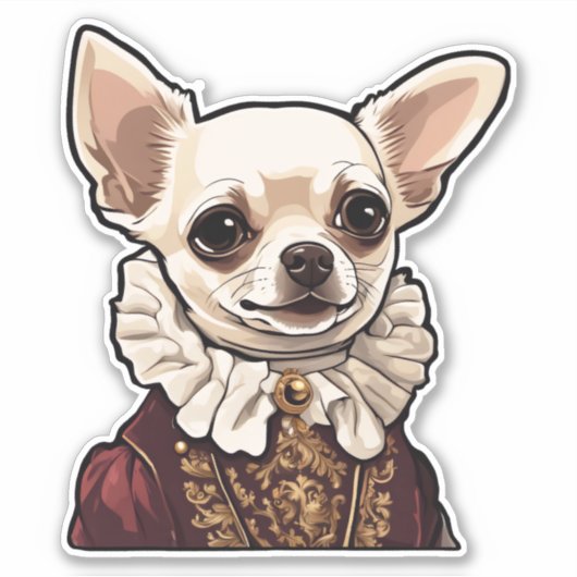 Tudor Chihuahua Sticker (Voorkant)