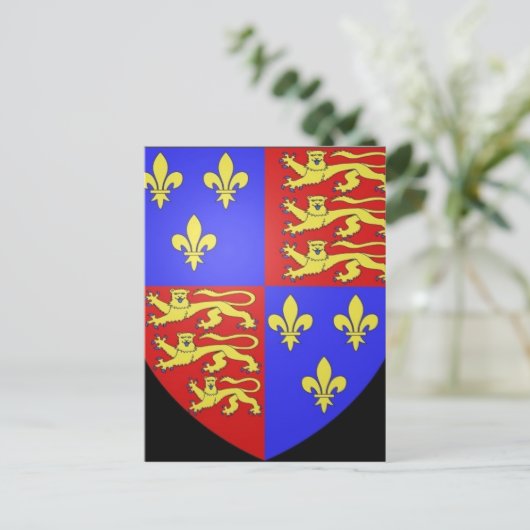 TUDOR COAT OF ARMS KING HENRY VIII. BRIEFKAART (Staand voorkant)