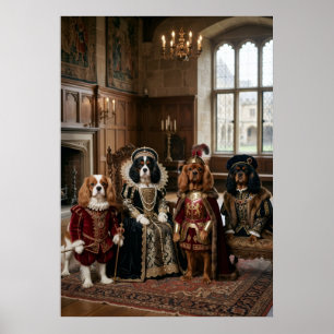 Tudor Court Cavalier Spaniels Groepsportret Poster