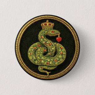 Tudor-Elizabethaanse slangontwerp met robijn bezet Ronde Button 5,7 Cm