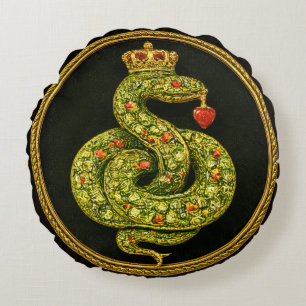 Tudor-Elizabethaanse slangontwerp met robijn versi Rond Kussen