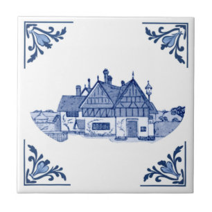  Tudor House Home Delfts Blauw & Wit Tegeltje