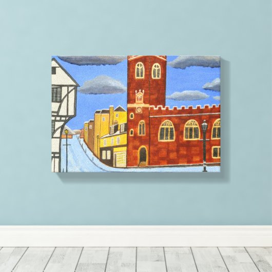 Tudor Huis in Exeter canvas kunst (Insitu (Houten vloer))