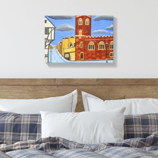 Tudor Huis in Exeter canvas kunst (Insitu (Slaapkamer))
