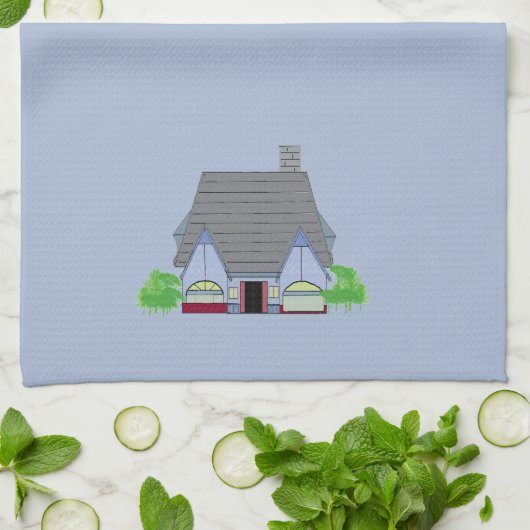 Tudor huis theedoek (Gevouwen)
