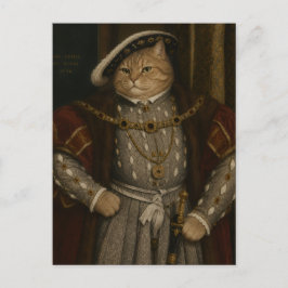 Tudor Kat Koning Portret – Henry VIII Kat Renaissa Briefkaart