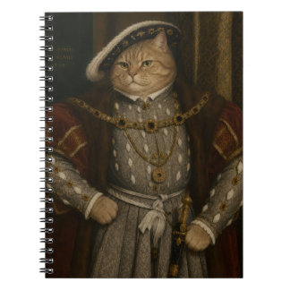 Tudor Kat Koning Portret – Henry VIII Kat Renaissa Notitieboek