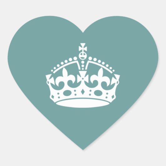 Tudor Kroonbruiloft Hart Sticker (Voorkant)