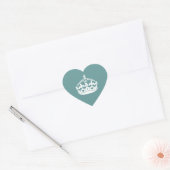 Tudor Kroonbruiloft Hart Sticker (Envelop)