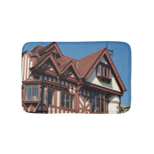 Tudor oak lijst building, Edinburgh, Schotland Badmat