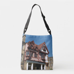 Tudor oak lijst building, Edinburgh, Schotland Crossbody Tas