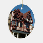 Tudor oak lijst building, Edinburgh, Schotland Keramisch Ornament (Rechts)