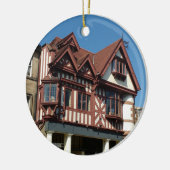 Tudor oak lijst building, Edinburgh, Schotland Keramisch Ornament (Links)