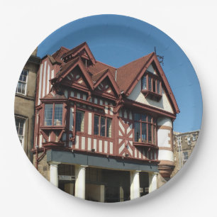 Tudor oak lijst building, Edinburgh, Schotland Papieren Bordje