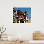 Tudor oak lijst building, Edinburgh, Schotland Poster (Keuken)