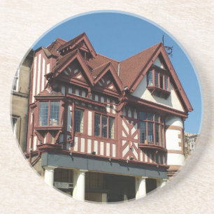 Tudor oak lijst building, Edinburgh, Schotland Zandsteen Onderzetter