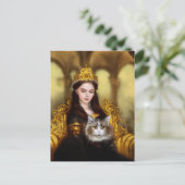 Tudor prinses met haar kat briefkaart (Staand voorkant)