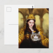 Tudor prinses met haar kat briefkaart (Voorkant / Achterkant)