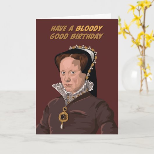 Tudor Queen Mary I Bloody Goede Verjaardag Kaart (Gele Bloem)