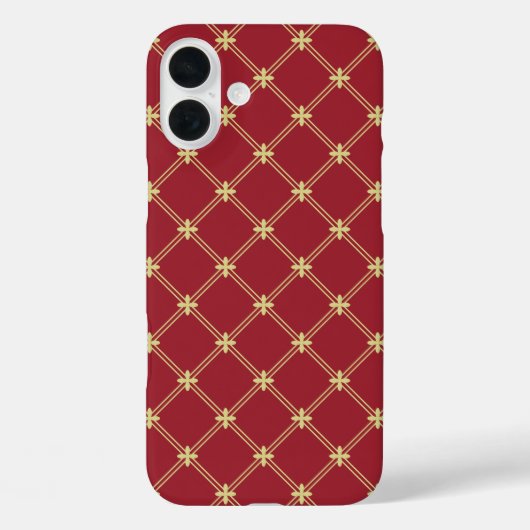 Tudor rood en goud diagonaal patroon Case-Mate iPhone case (Achterkant)