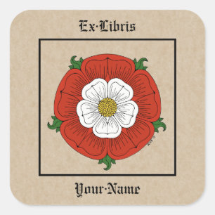 Tudor Roos Bookplate Vierkante Sticker